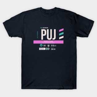 Punta Cana (PUJ) Airport Code Baggage Tag T-Shirt